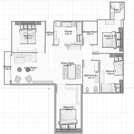 Apartment Acogedor 8pax 4bdr 2bth- Cozyhomesevilla2 Seville